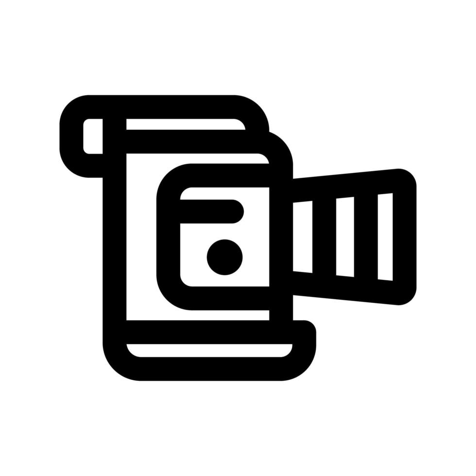 video camera icon, outline style, editable vector
