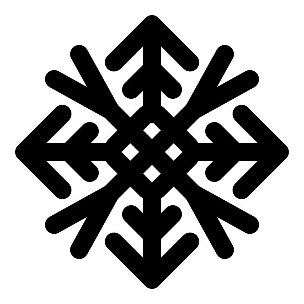 Snowflake vector Christmas icon logo snow, Outline style