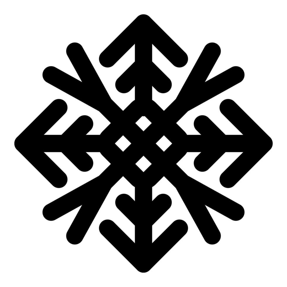 Snowflake vector Christmas icon logo snow, Outline style