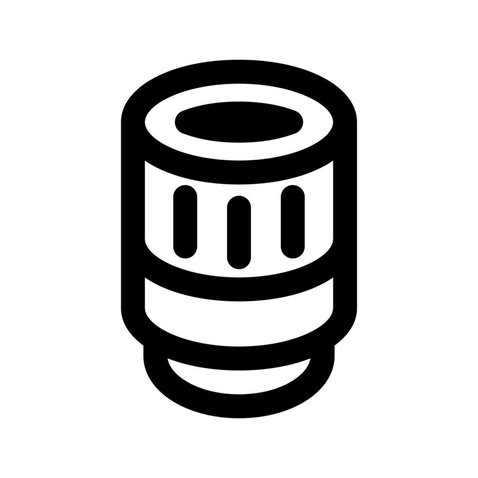 camera lens icon, outline style, editable vector