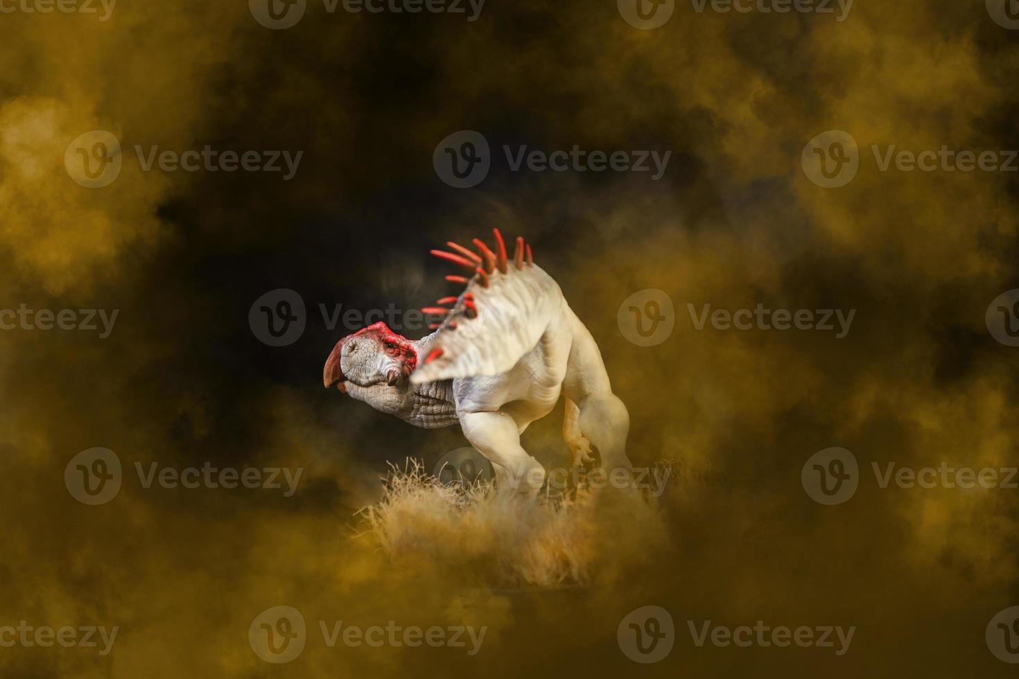 Protoceratops  , dinosaur on smoke background photo