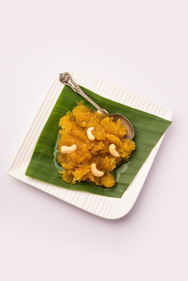 Kashi halwa or kasi halva is one of the classic and traditional dessert of Karnataka made using Ash Gourd or white pumpkin or kaddu photo
