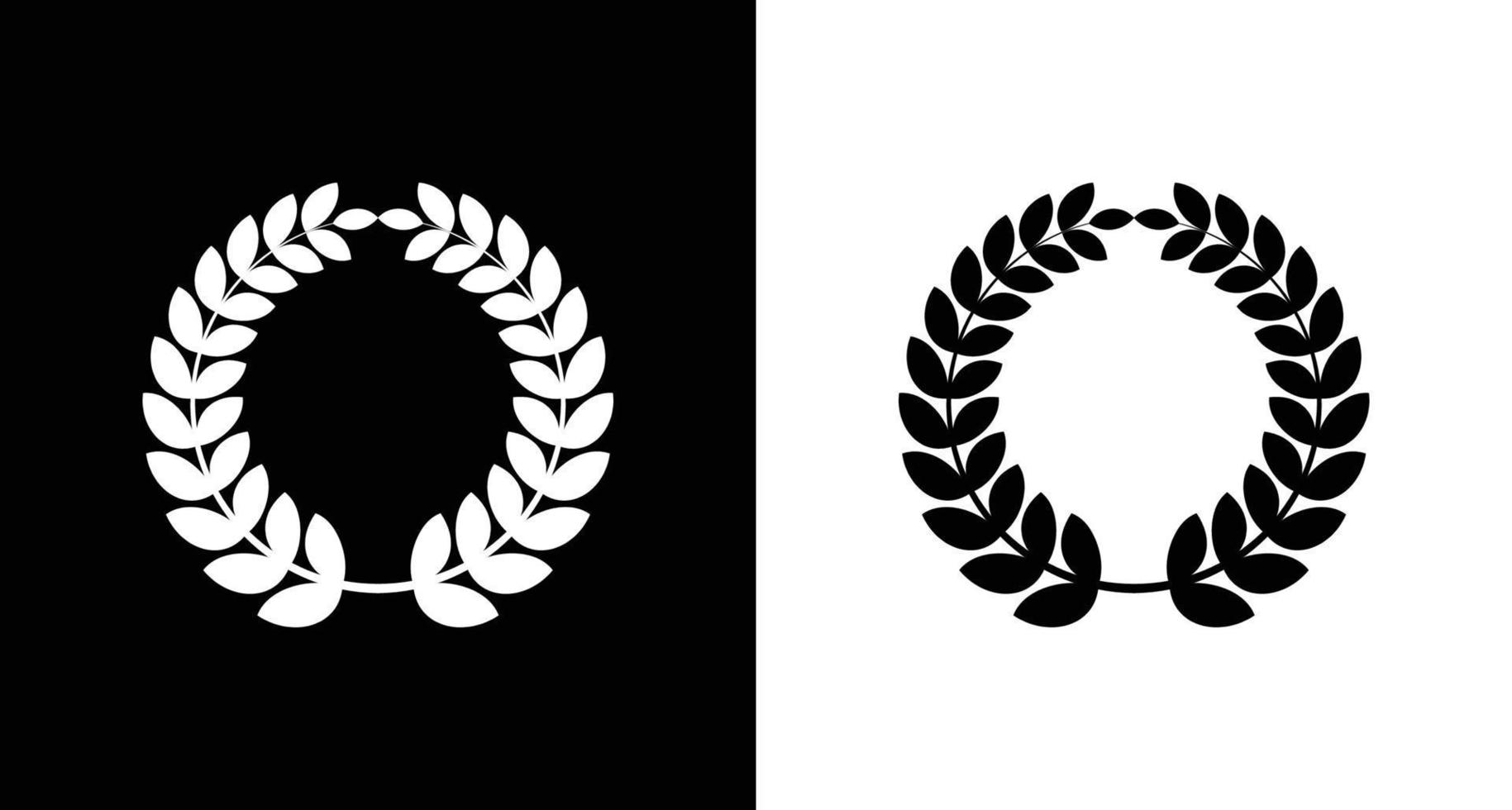 Laurel wreaths vector set black and white