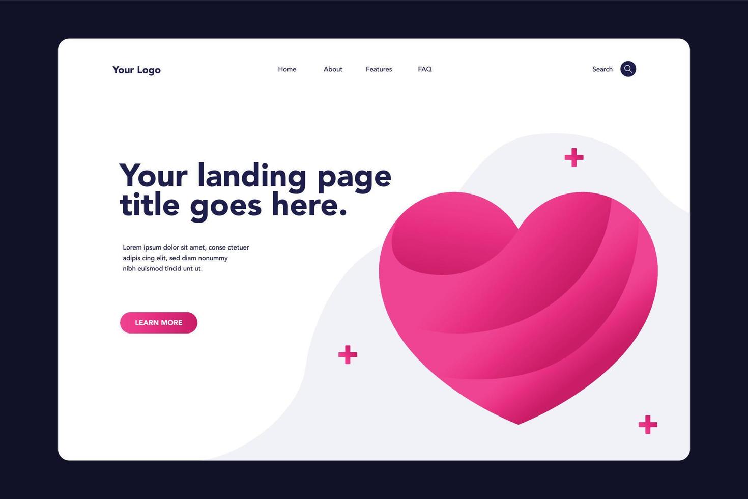 Health Landing Page vector
