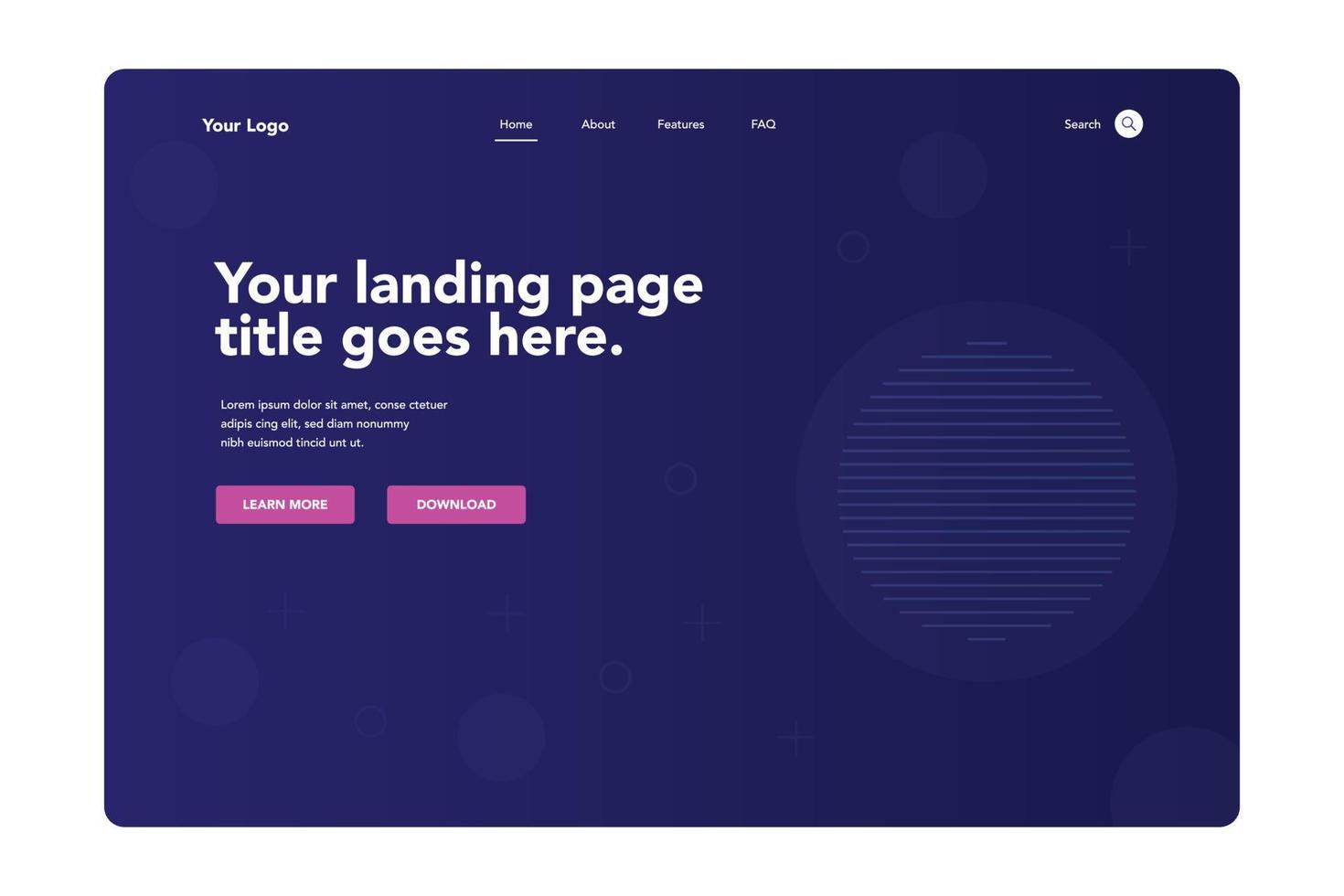 Abstract Circle Landing Page 1 vector