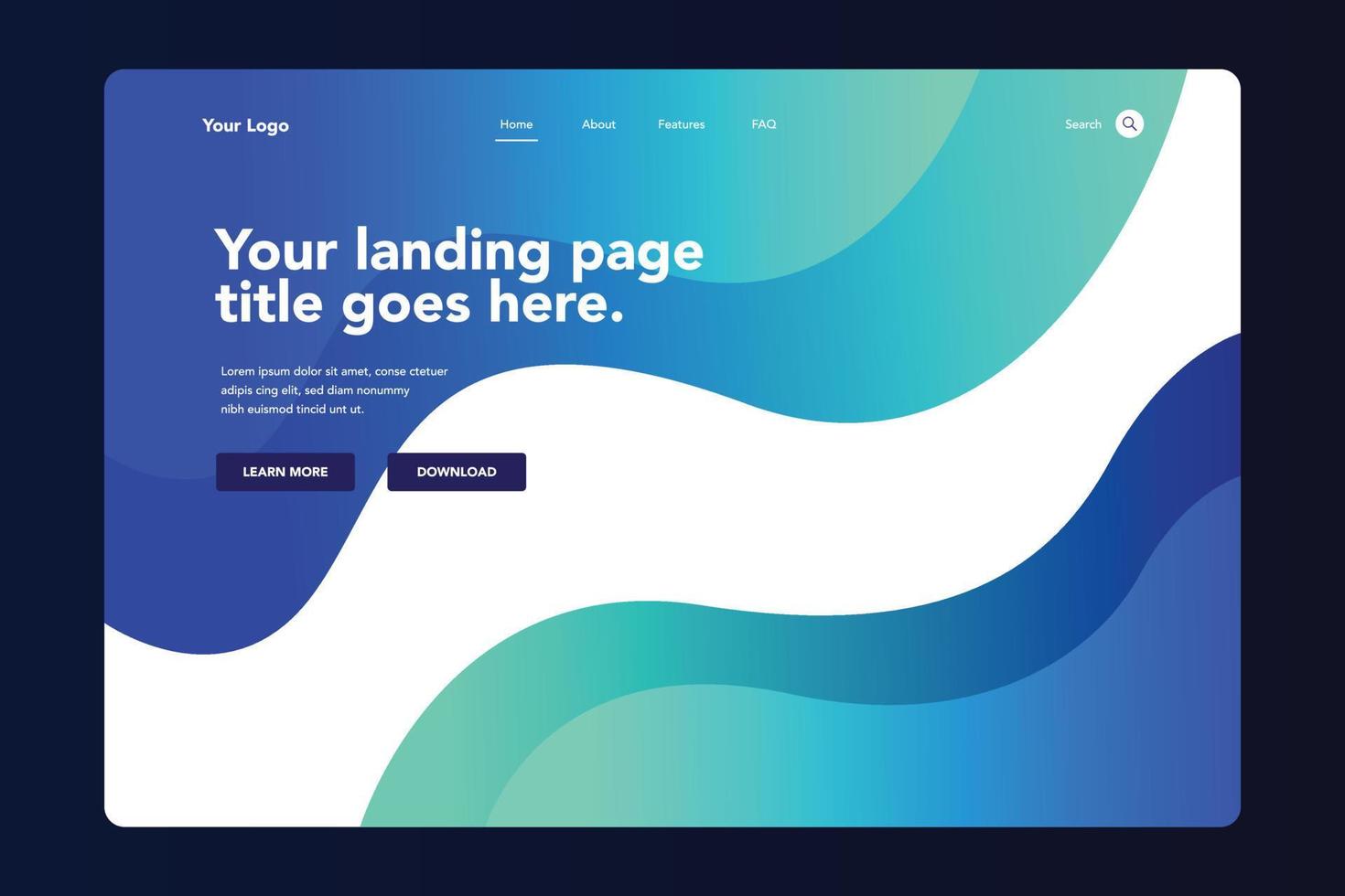 Abstract Gradient Landing Page 2 vector