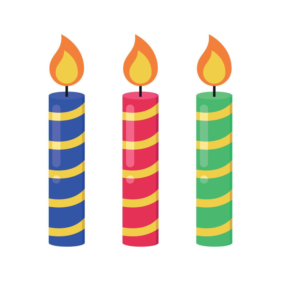 velas de pastel de cumpleaños vector