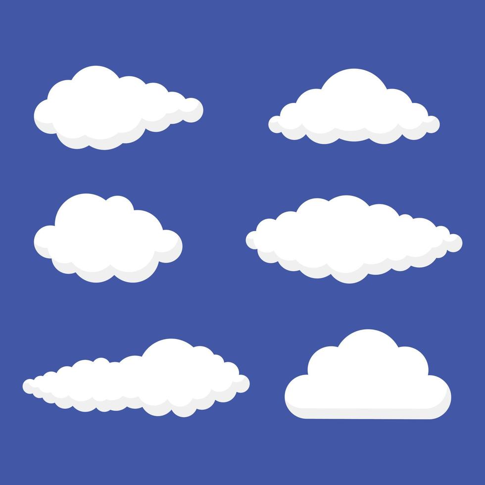 White Clouds On Blue Background vector