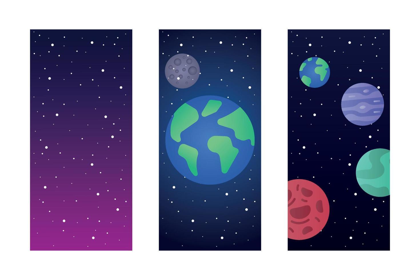 Mobile Space Backgrounds 1 vector