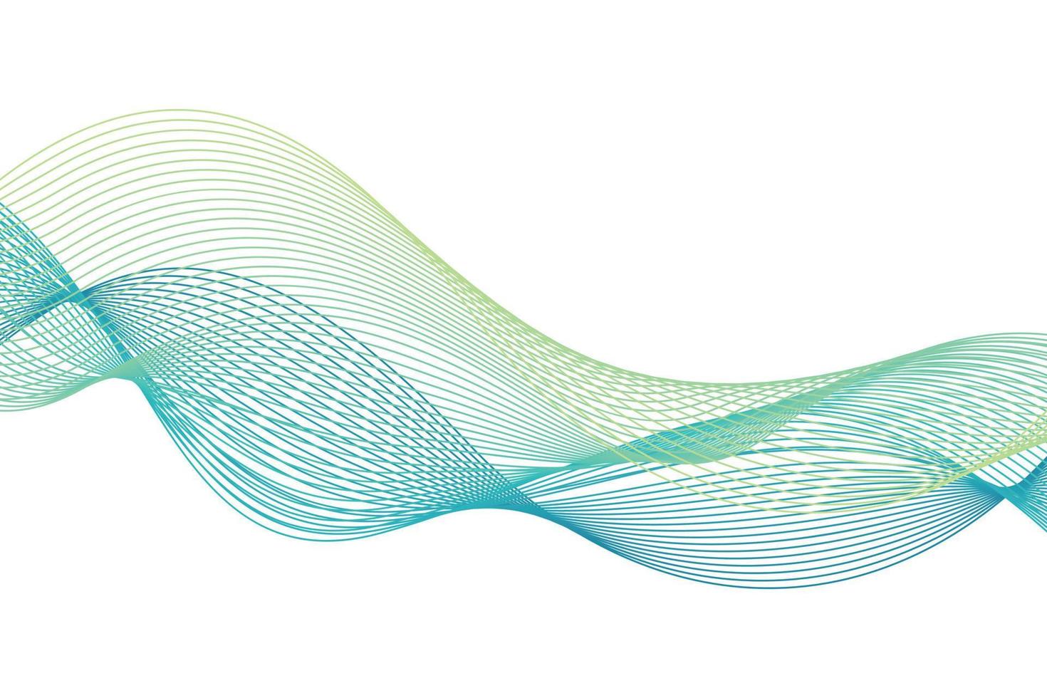 Wave Abstract Lines Green Turquoise Background vector