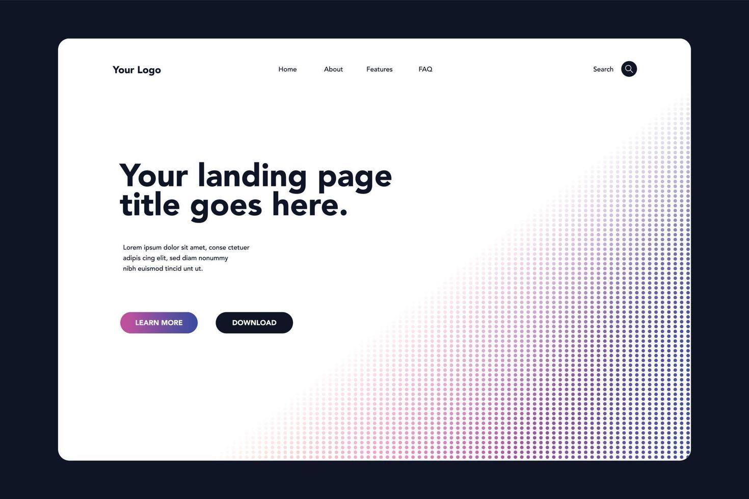 Dotted Corner Landing Page vector