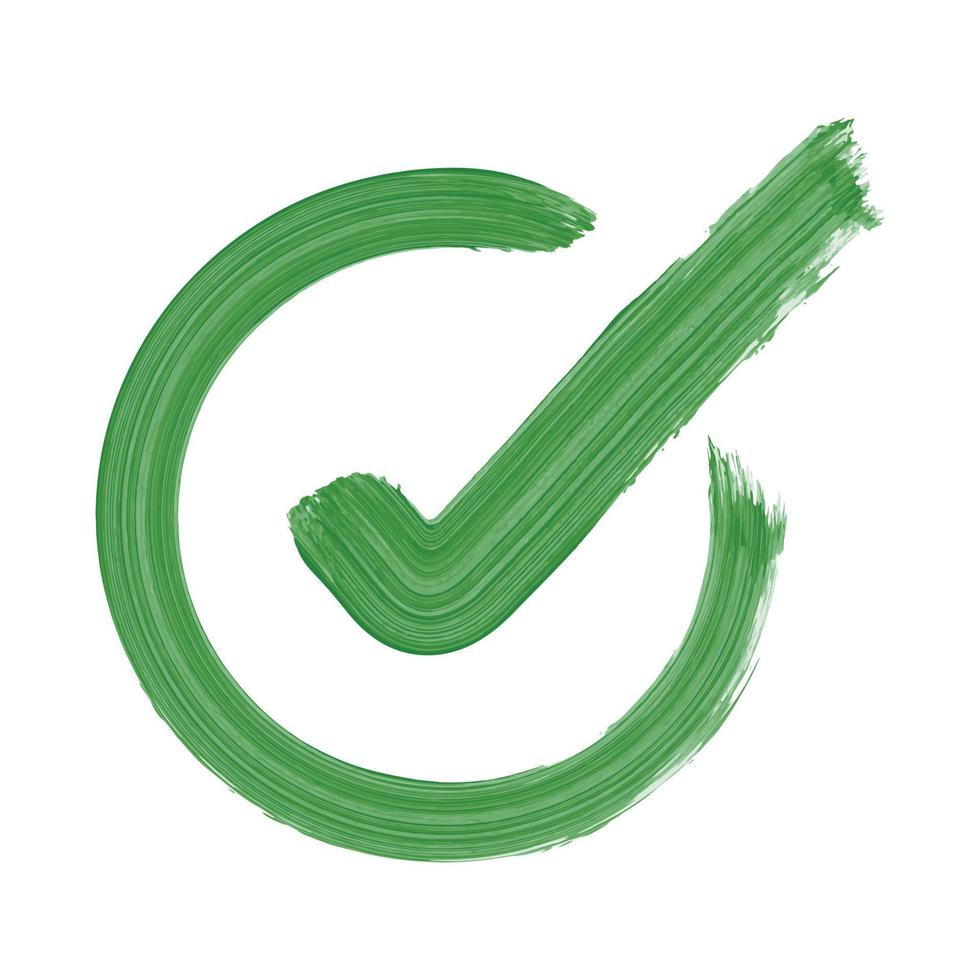 Circle Tick Check Mark Paint Brush Stroke vector