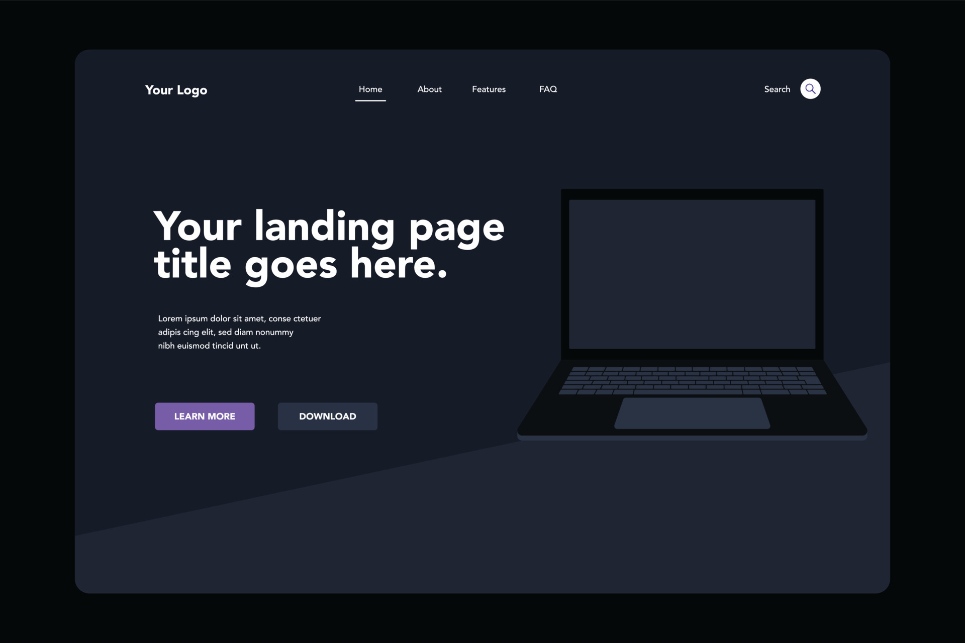 Dark Mode Landing Page 16283774 Vector Art At Vecteezy dark-mode-landing-page-16283774-vector-art-at-vecteezy