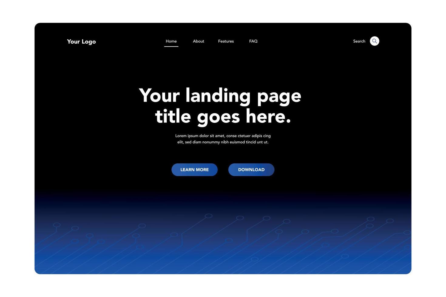 Technology Landing Page vector