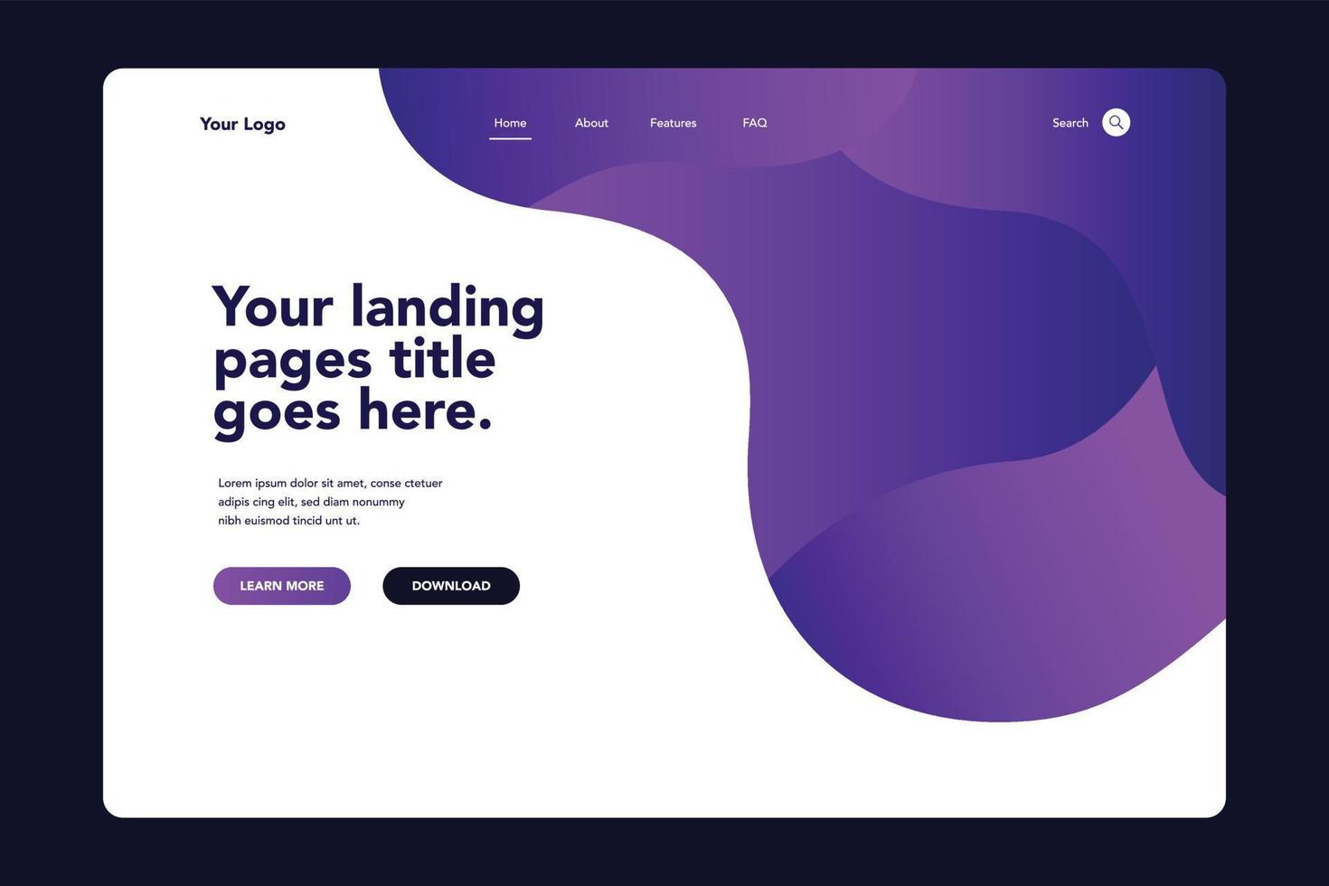 Abstract Gradient Landing Page 3 vector