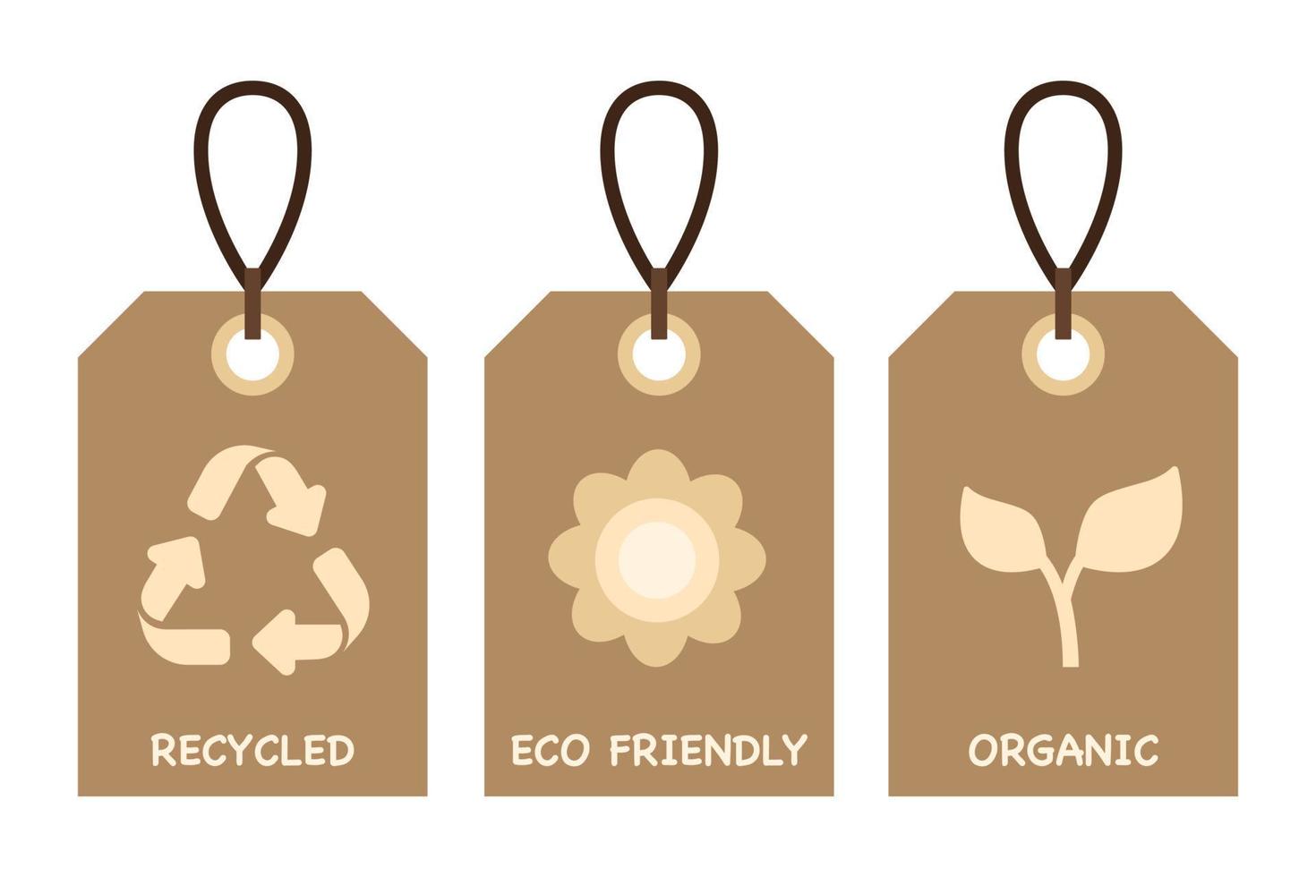 Eco Friendly Recycled Organic Product Tag Labels 16283793 Vector Art at