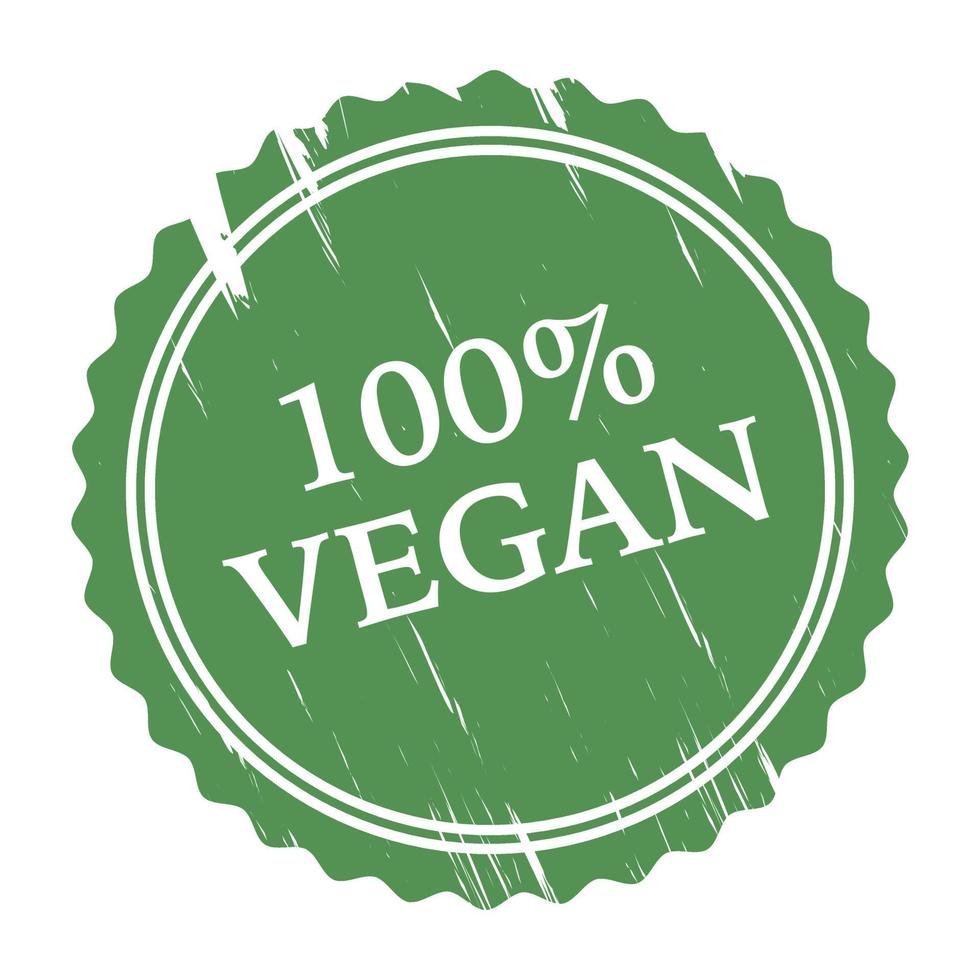 Grunge Vegan Seal Stamp Rubber Look Green vector