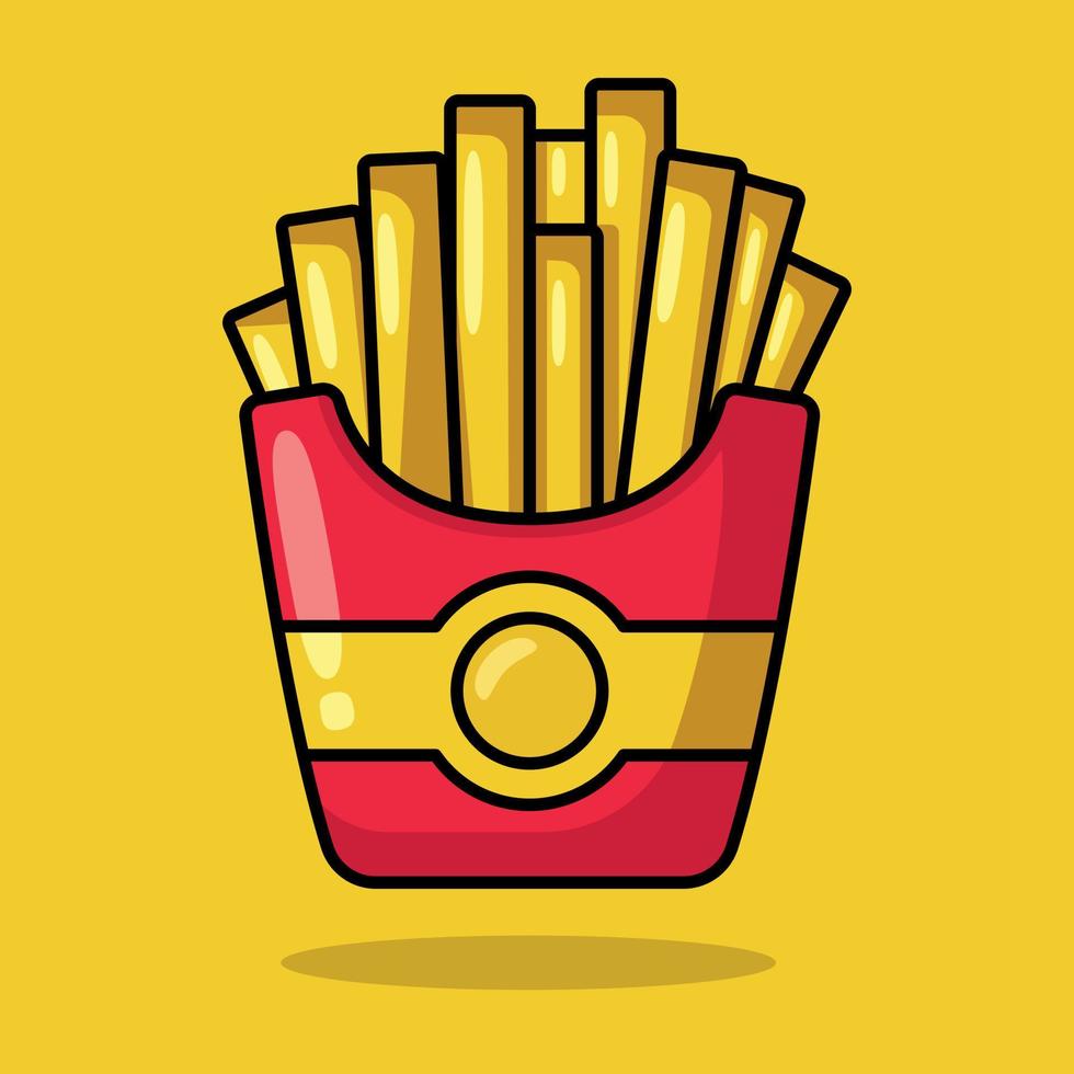 Fries Coloured Outline vector