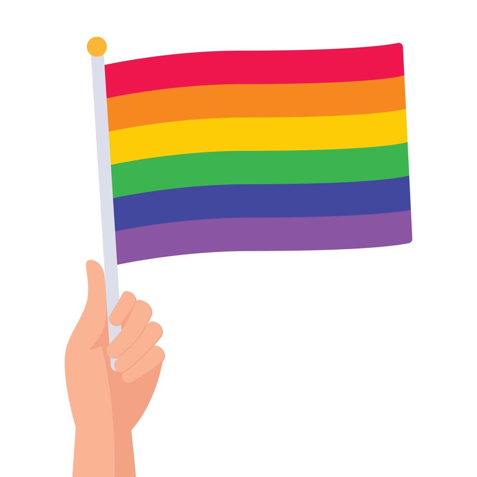 Pride Hand Holding Flag vector