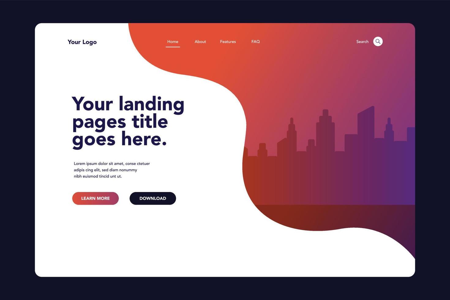 City Landing Page vector