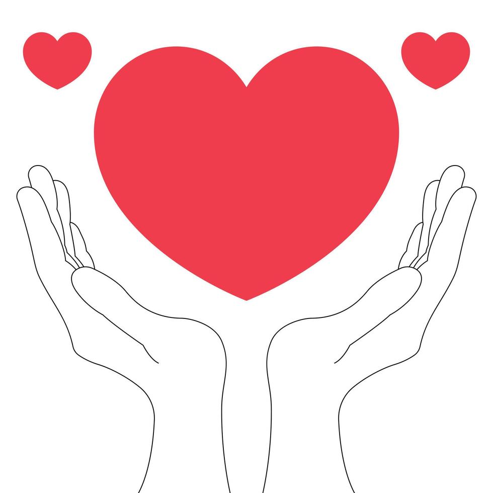 Hands Supporting Heart 1 vector
