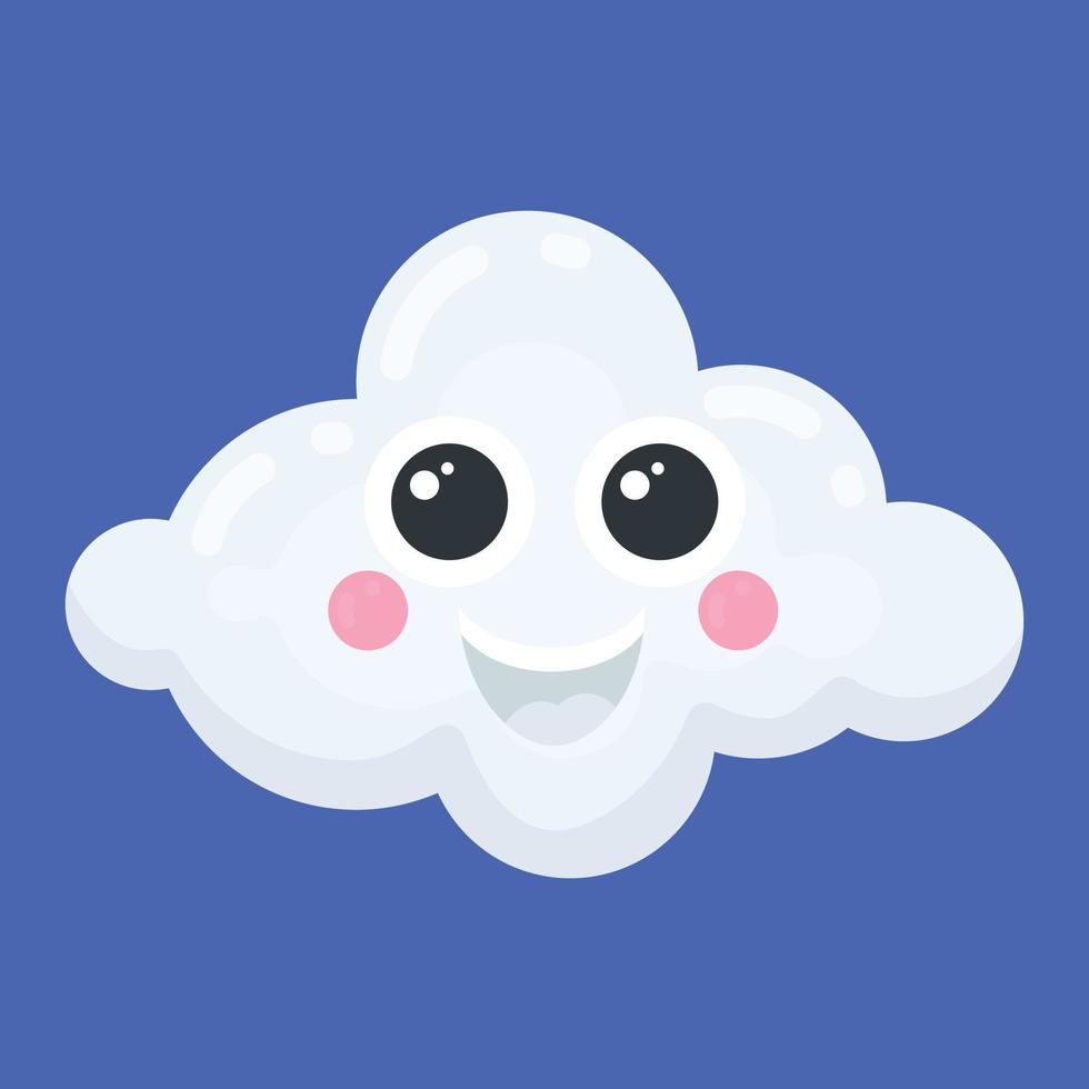 emoji de nube feliz vector