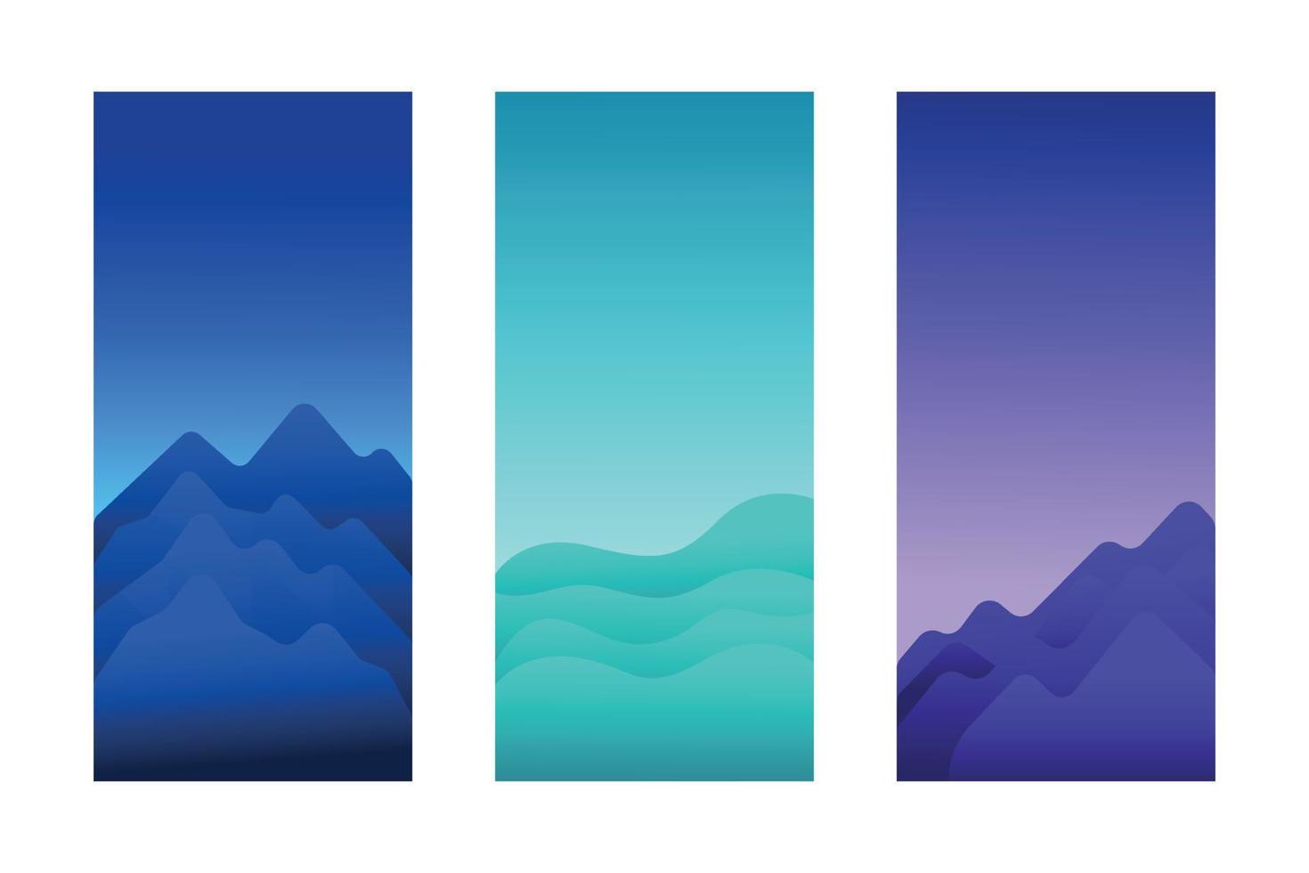 Mobile Mountain Backgrounds 1 vector