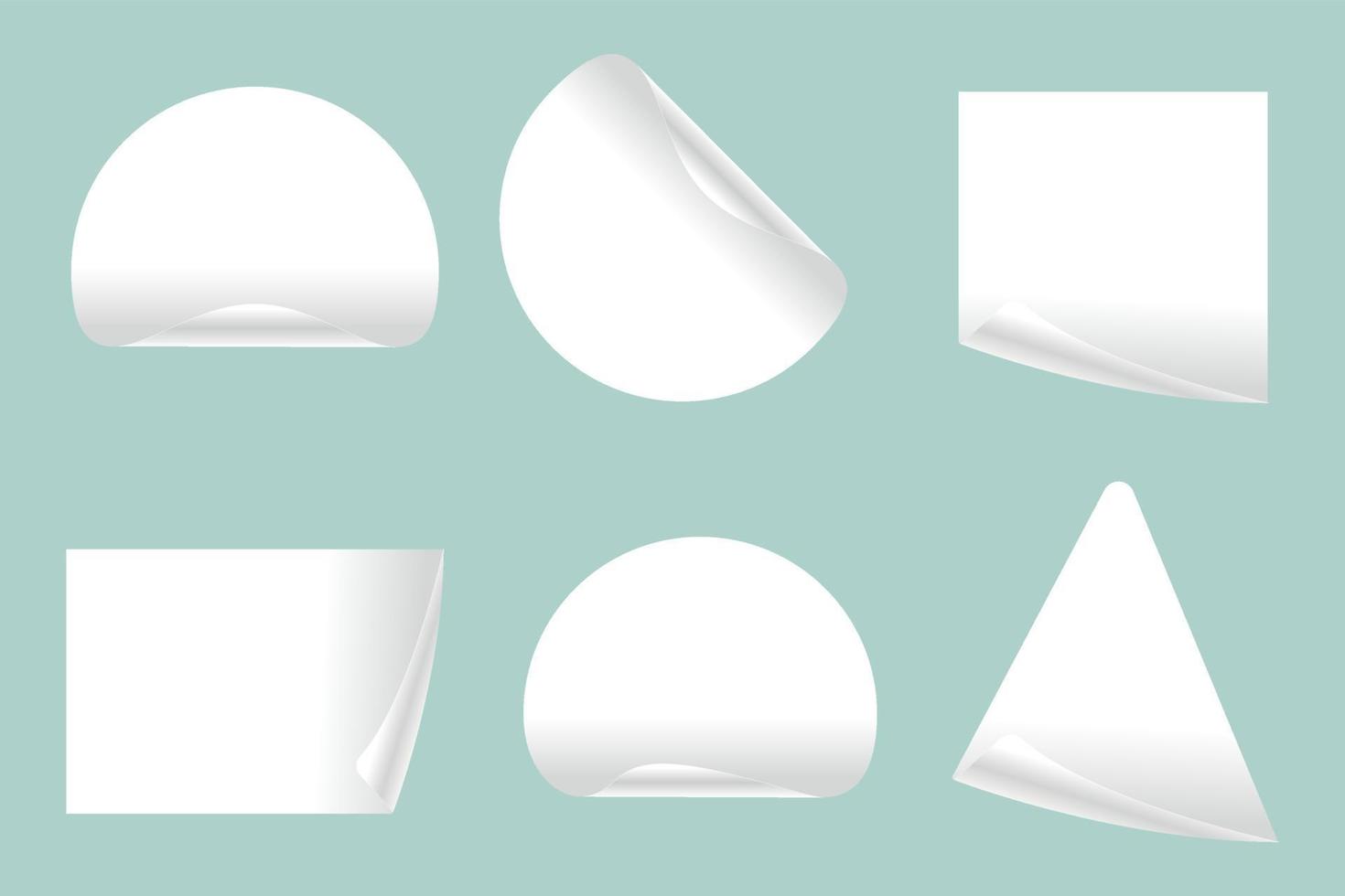 White Realistic Stickers vector