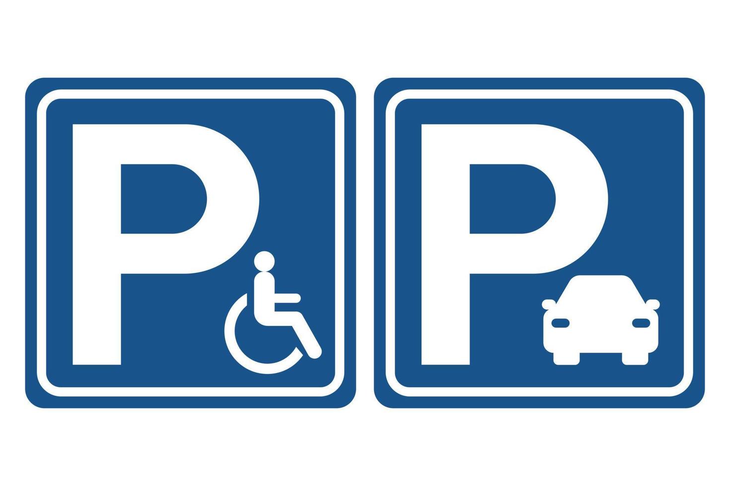 Parking And Disabled Parking Signs vector