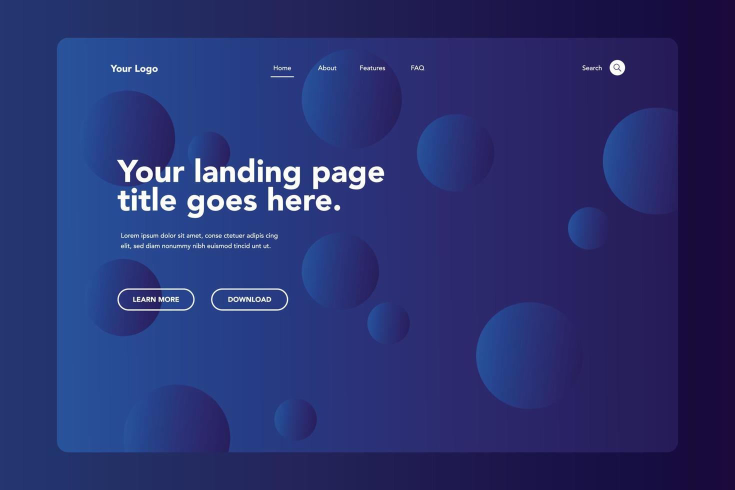 Bubble Shapes Landing Page 1 vector