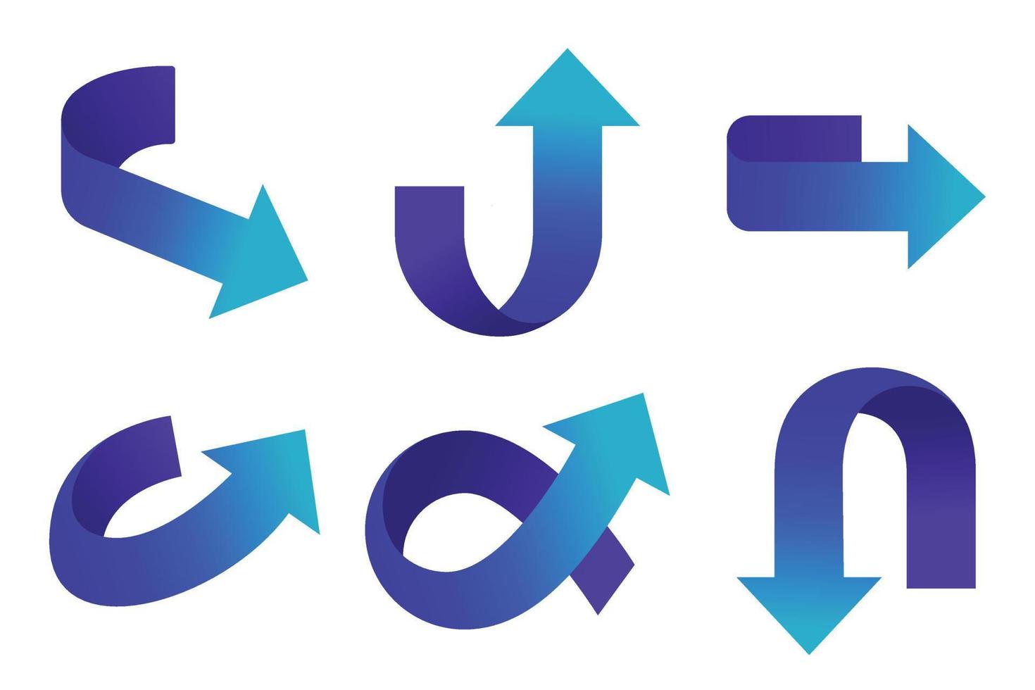 3D Gradient Arrows vector