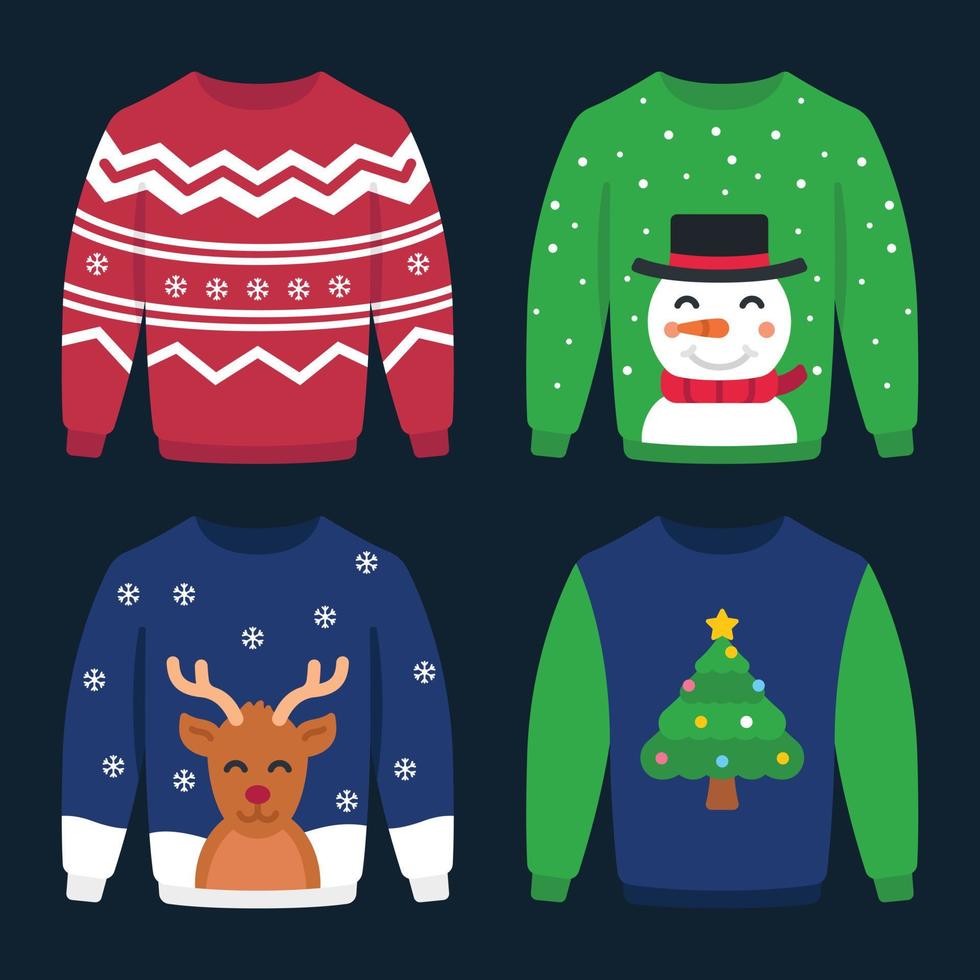 Set of Christmas Jumpers vector