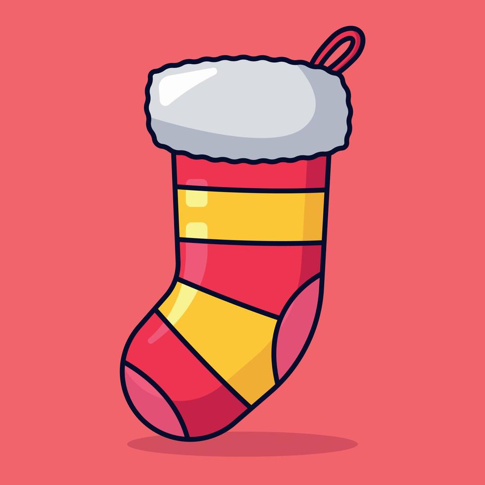 Christmas Stocking Cartoon Style vector