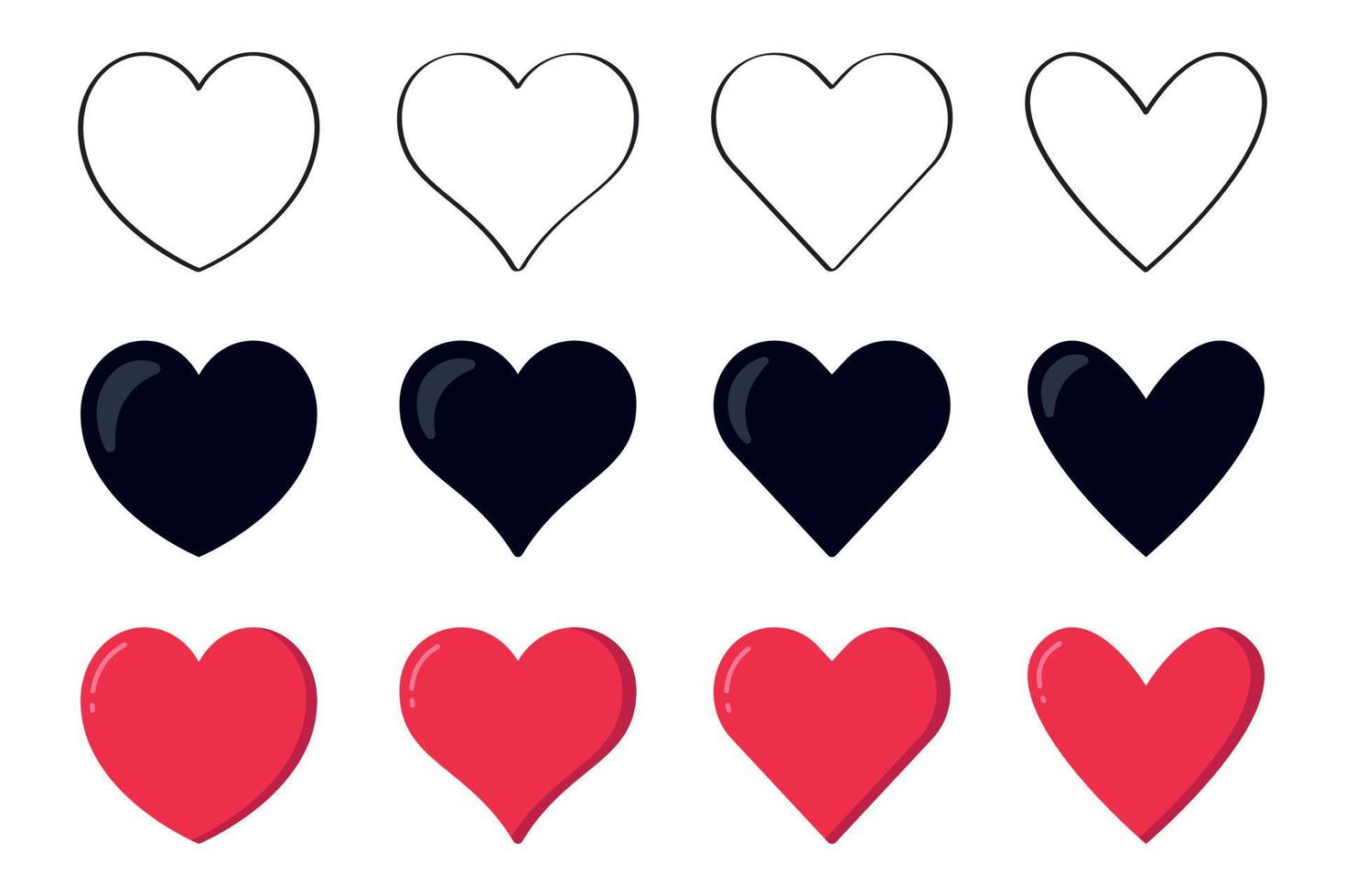 Set of Hearts vector