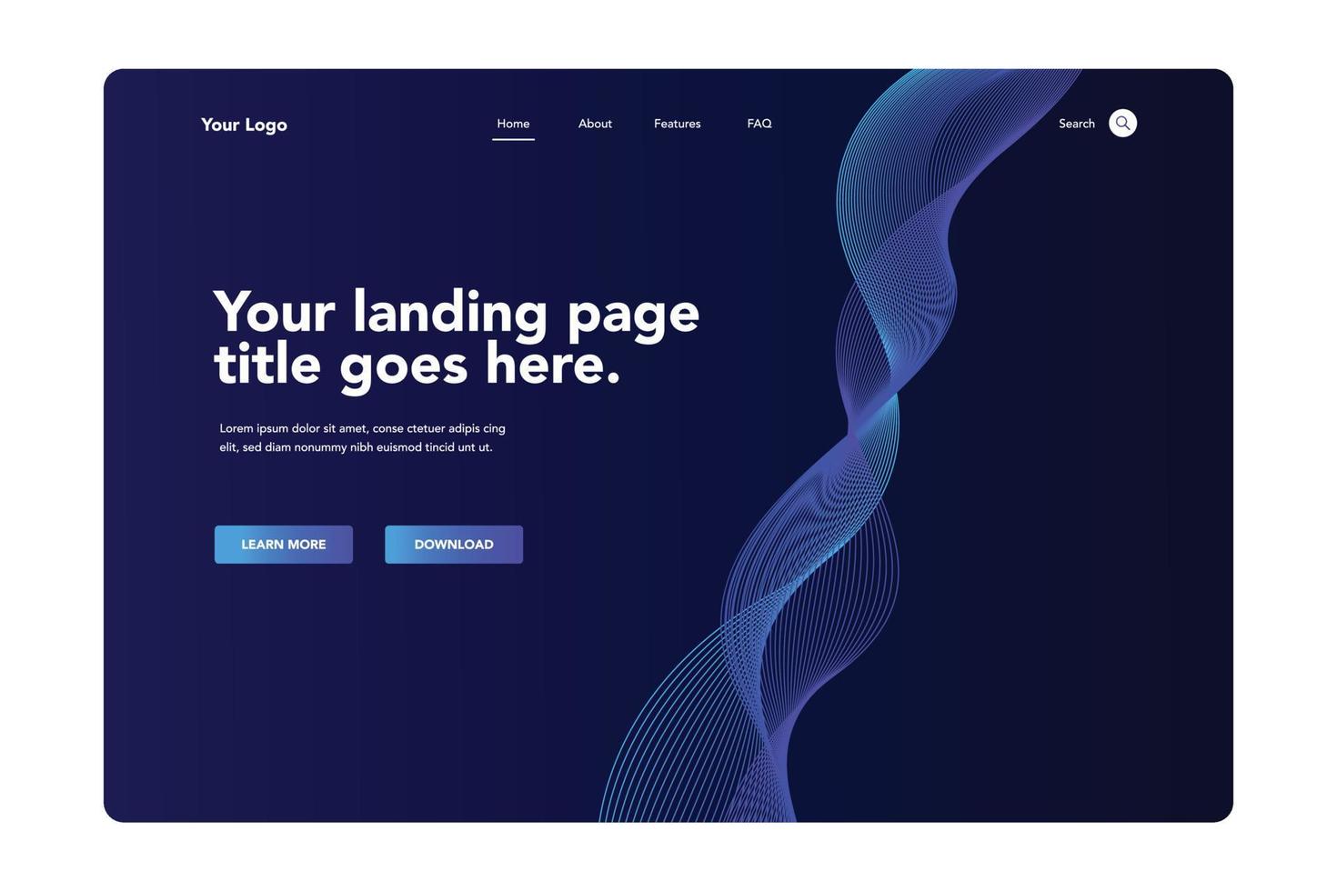 Abstract Gradient Landing Page vector