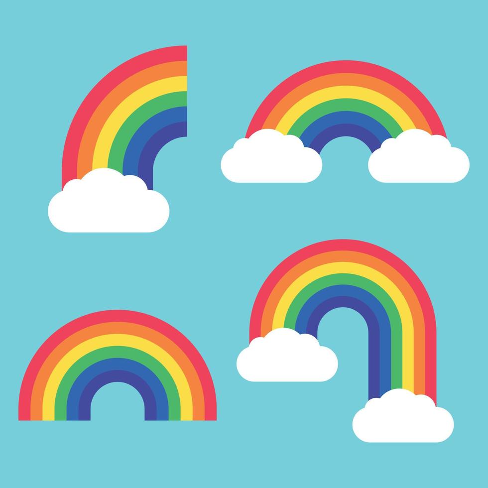 Rainbows On Blue Background vector