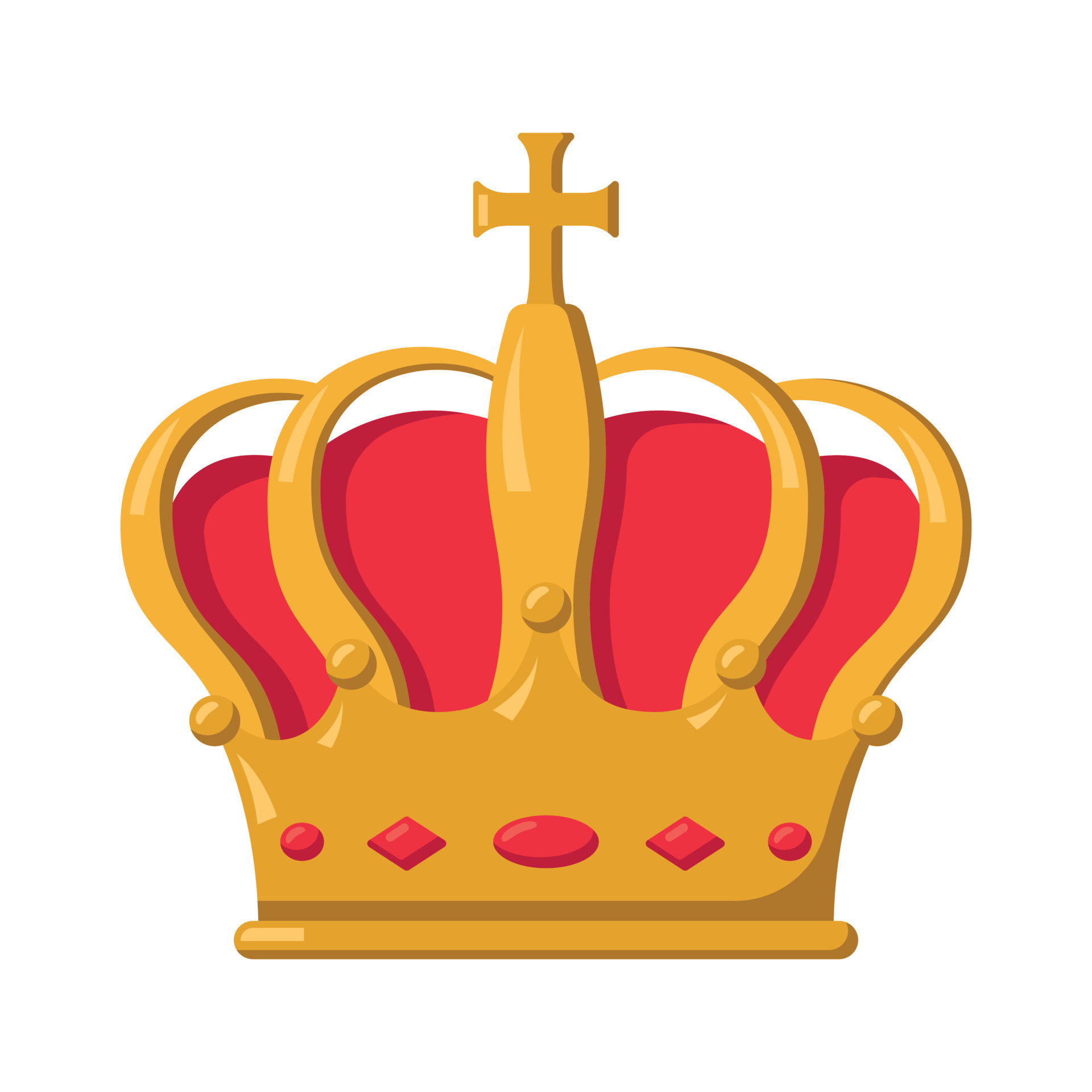 Gold Red Queens Crown 16284233 Vector Art at Vecteezy