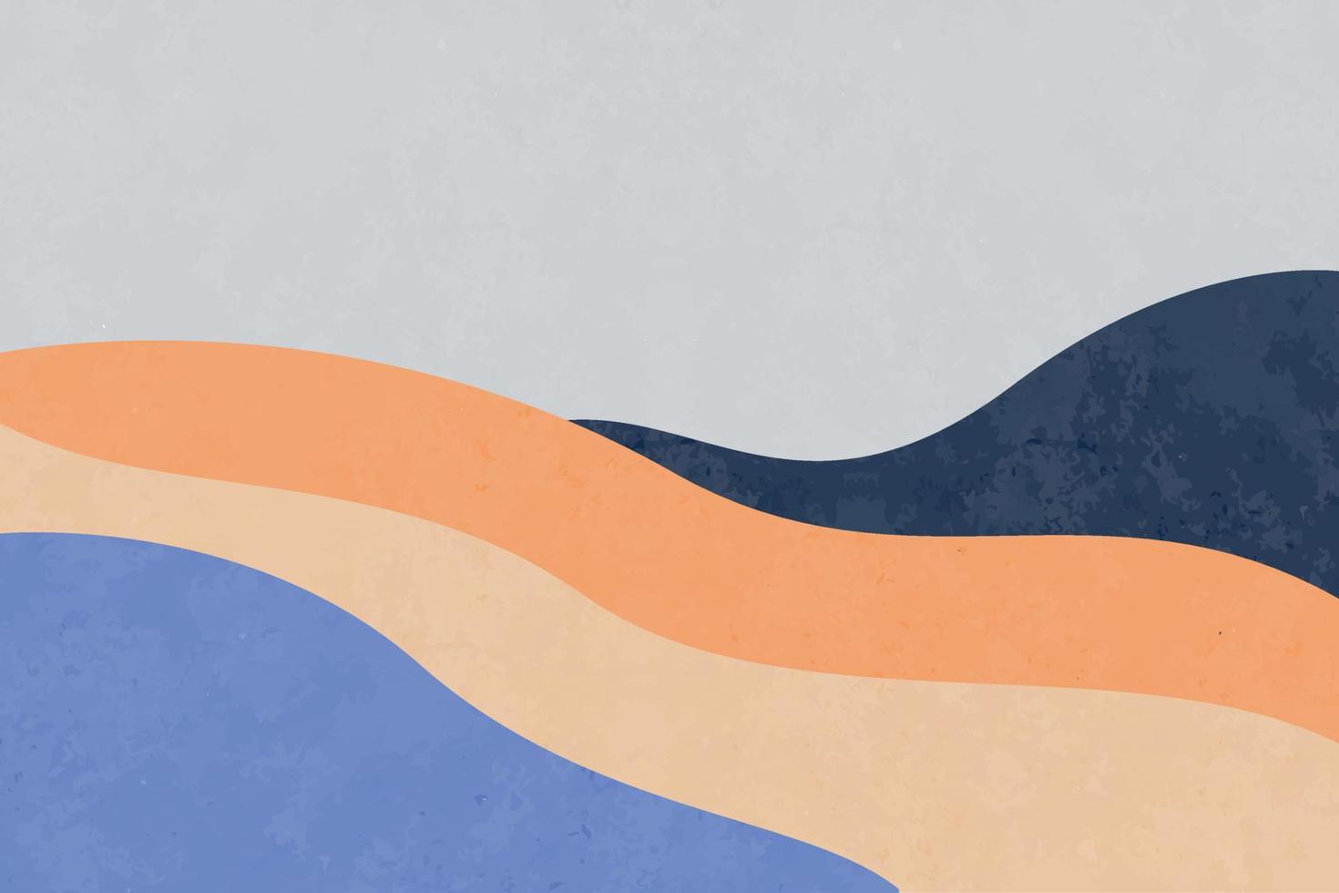 Paint Texture Wave Curve Shapes Background Blue Orange vector