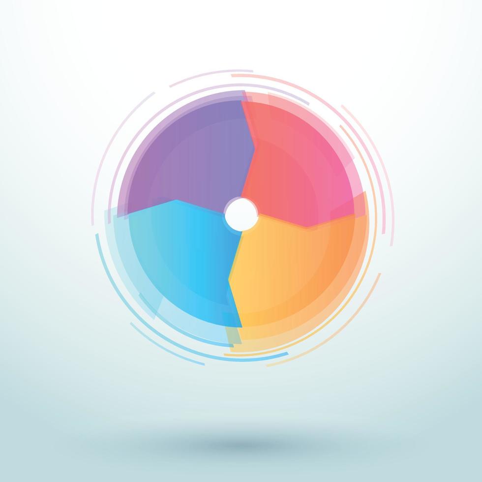 Colorful Spinning Four Section Circle Shape Cycle vector