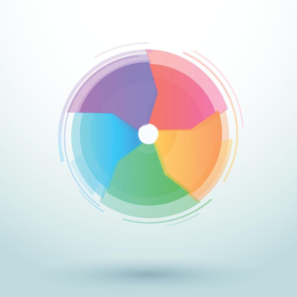 Colorful Spinning Five Section Circle Shape Cycle vector