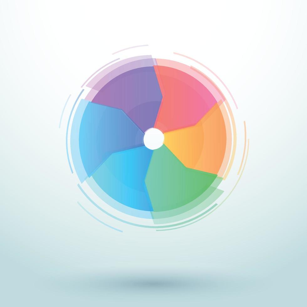 Colorful Spinning Six Section Circle Shape Cycle vector