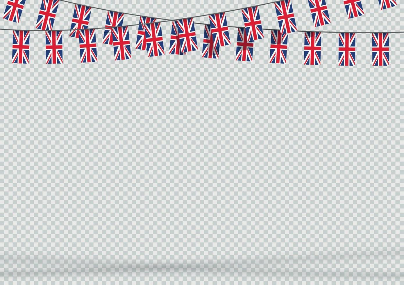 Bunting Hanging Banner UK British Flag Background vector