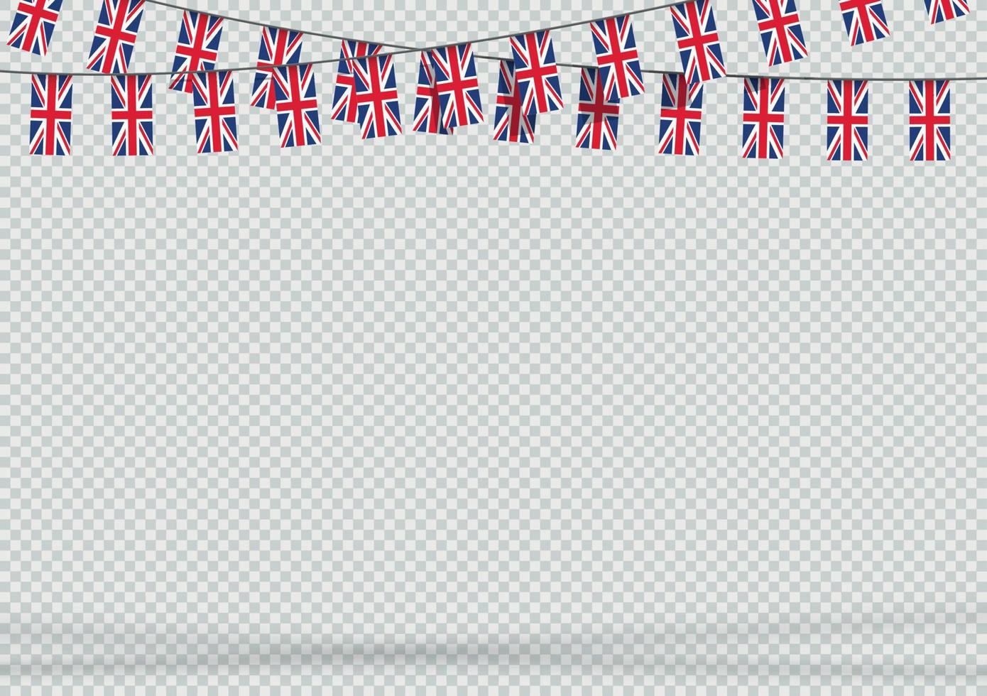 empavesado colgando banner reino unido fondo de bandera británica vector