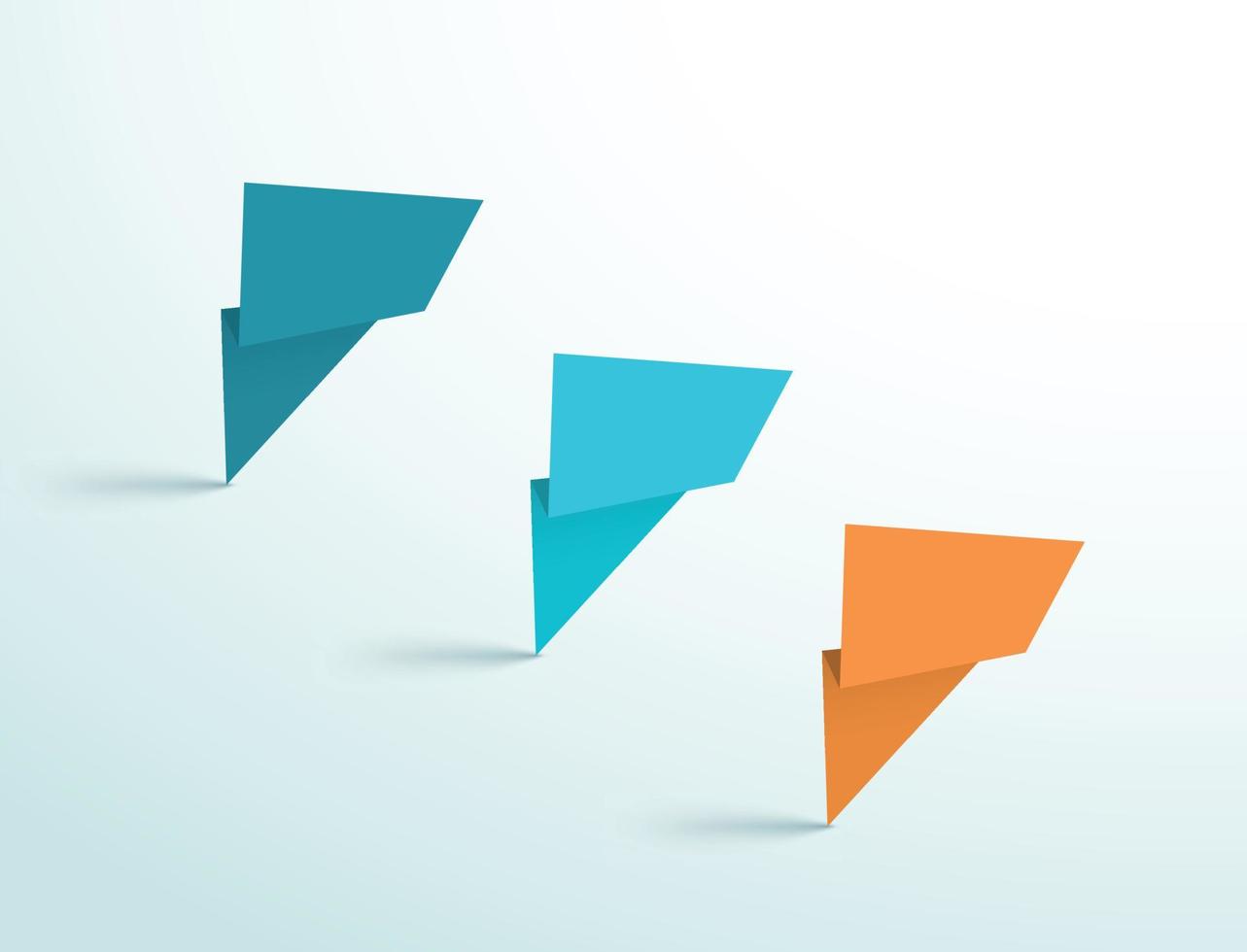 Abstract Standing Origami Shapes Vector Design