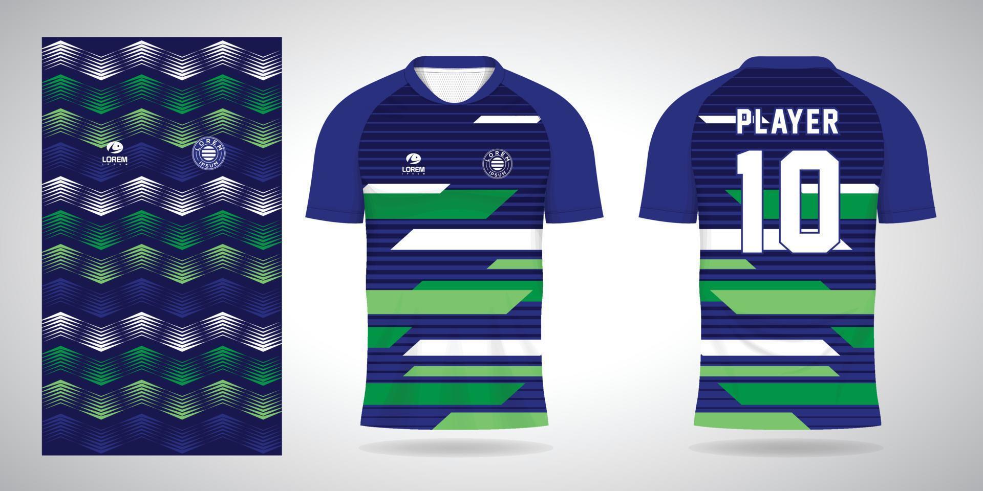 blue green football jersey sport design template vector