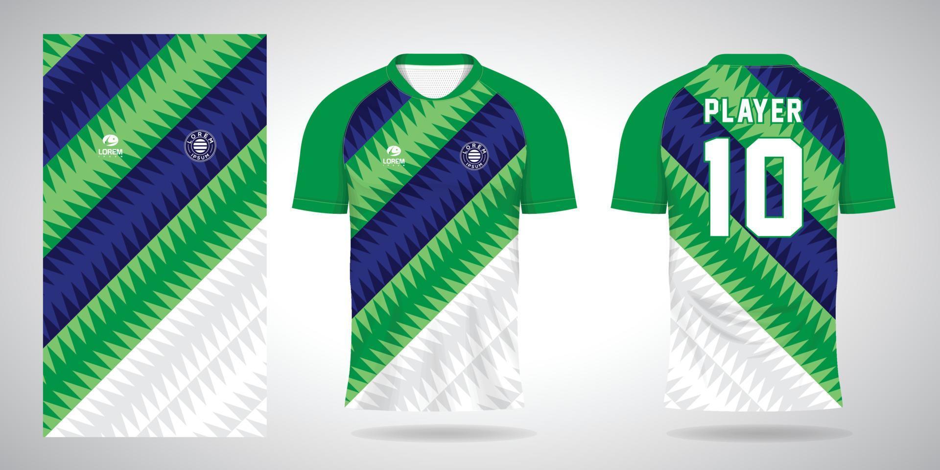 plantilla de diseño de deporte de camiseta de fútbol verde azul vector