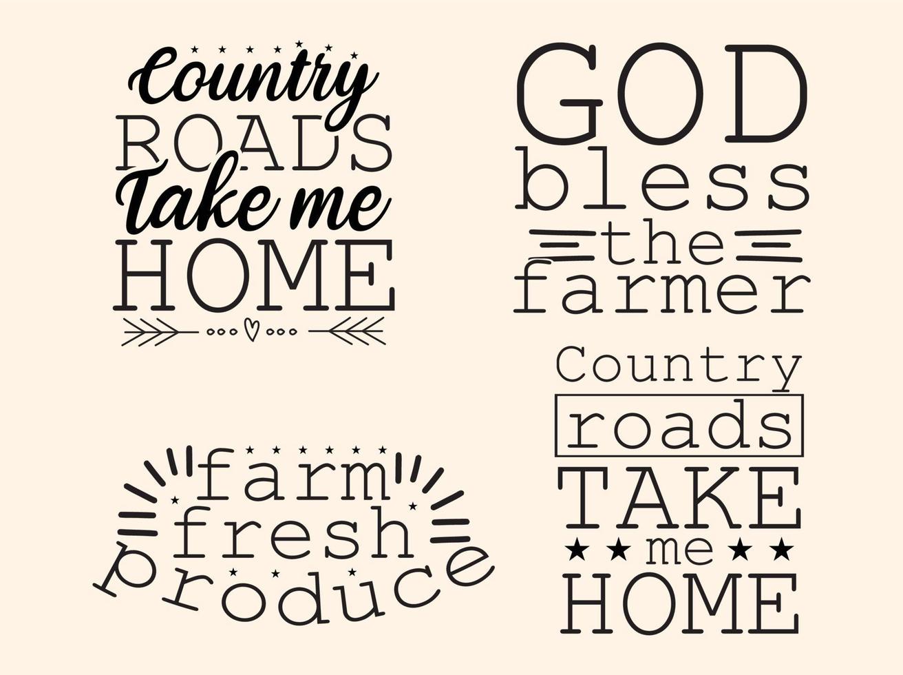 Farm house svg design set vector