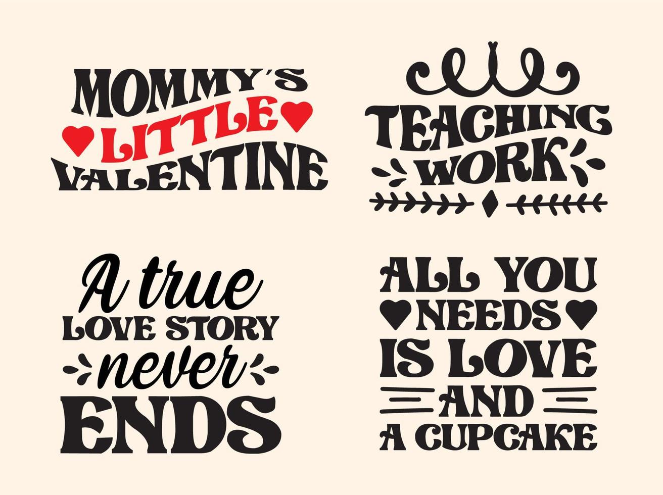 Valentine svg design set vector