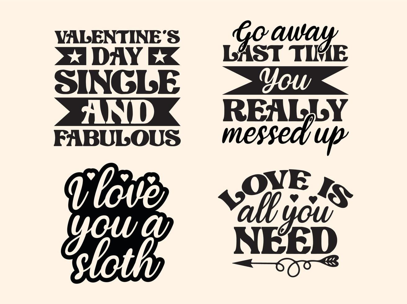 Valentine svg design set vector