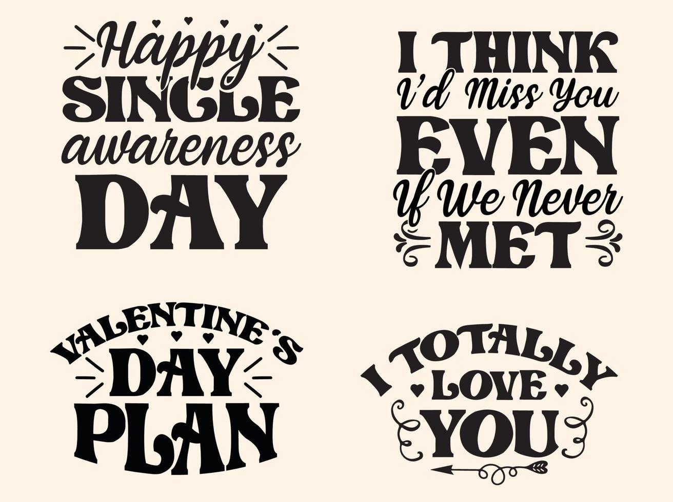 conjunto de diseño de svg de san valentín vector